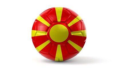 Obraz premium North Macedonia - national flag on soccer ball - 3D illustration