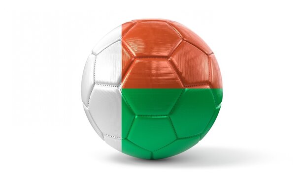 Madagascar - national flag on soccer ball - 3D illustration