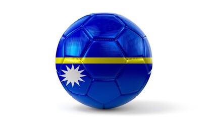 Nauru - national flag on soccer ball - 3D illustration