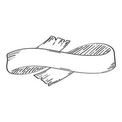 Scribbles Outline Strokes Flag Ribbons