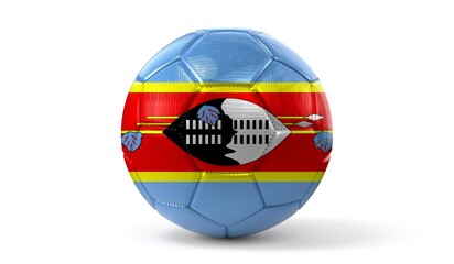 Eswatini - national flag on soccer ball - 3D illustration