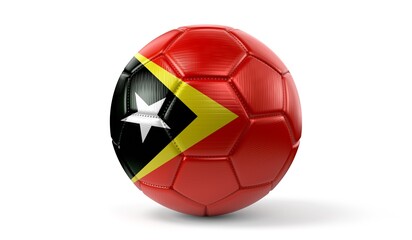 Obraz premium East Timor - national flag on soccer ball - 3D illustration