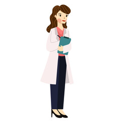 Female Writing Draft Medical Worker Illustration
