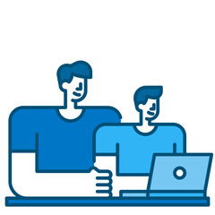 learning blue line icon