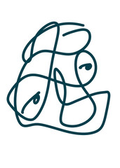 Abstract Face Art Monoline