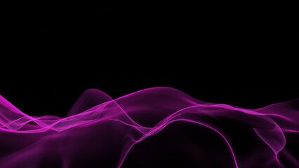 Abstract waves of colorful energy over a black background - illustration