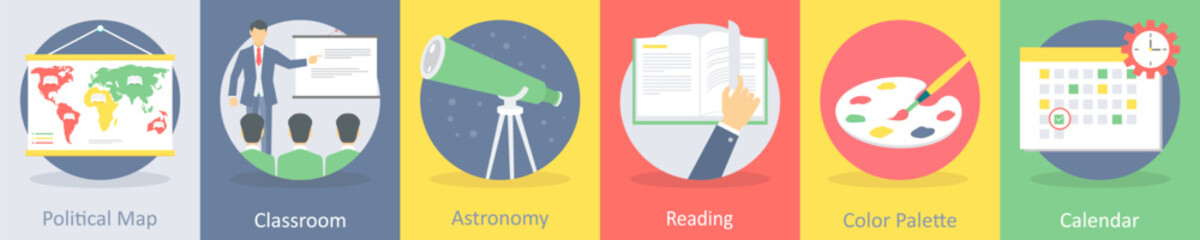 political map, classroom