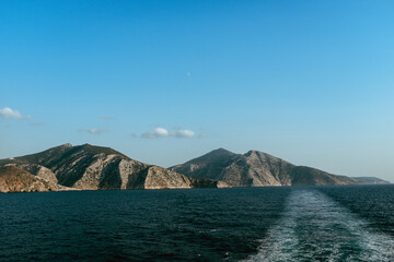 Sifnos island in Greece seen from ferry