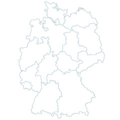 Plakat High detailed vector map - Germany