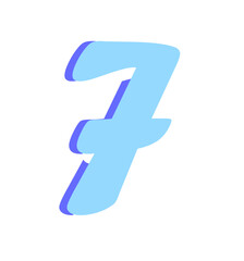 7 Number Blue Illustration