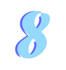 Obraz premium 8 Number Blue Illustration
