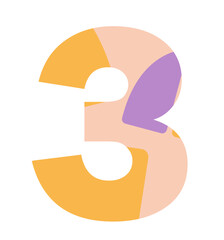 3 Number Illustration Pattern