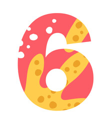 6 Number Illustration Pattern