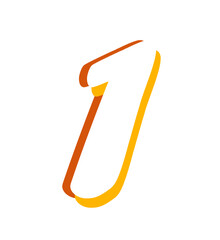 1 Number Orange Illustration
