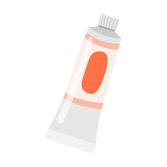 tube of acrylic paint, Different art supplies vector illustration. Tools and equipment for painting and drawing