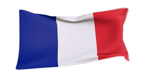 France flag waving (transparent high resolution 3d rendering)