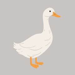 Cute duck illustration - silhouette of bird. Vector illustration.