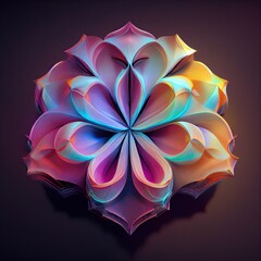 Fototapeta premium Magic glowing flower illustration.