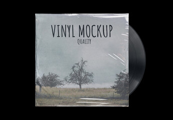 Vinyl Record Album EP Cover Texture Mockup Template