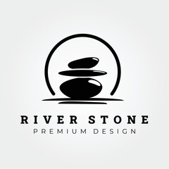 zen stone silhouette logo vector illustration design creative
