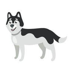 Cute shepherd dog, farm animal flat vector illustration. Domestic animal isolated on white background