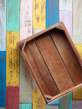 wooden case on wooden background