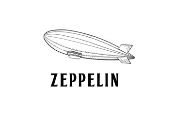 Vintage Retro Old Zeppelin Plane Logo Design Vector © AFstudio87