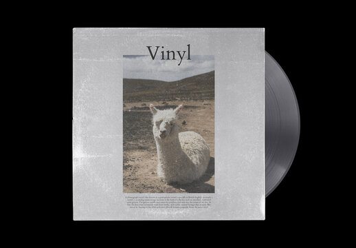 Vinyl Record Album EP Cover Texture Mockup Template