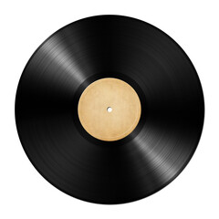 Old vintage vinyl record isolated on white background