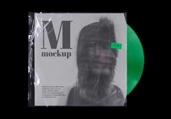 Vinyl Record Album EP Cover Texture Mockup Template