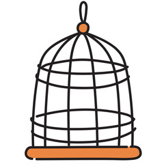 Vintage birdcage vector illustration