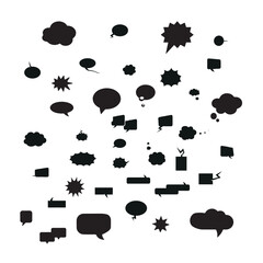 Vector set of comic bubbles and elements