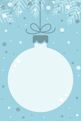 Hand drawn Christmas ball. Design of a background. Vector illustration