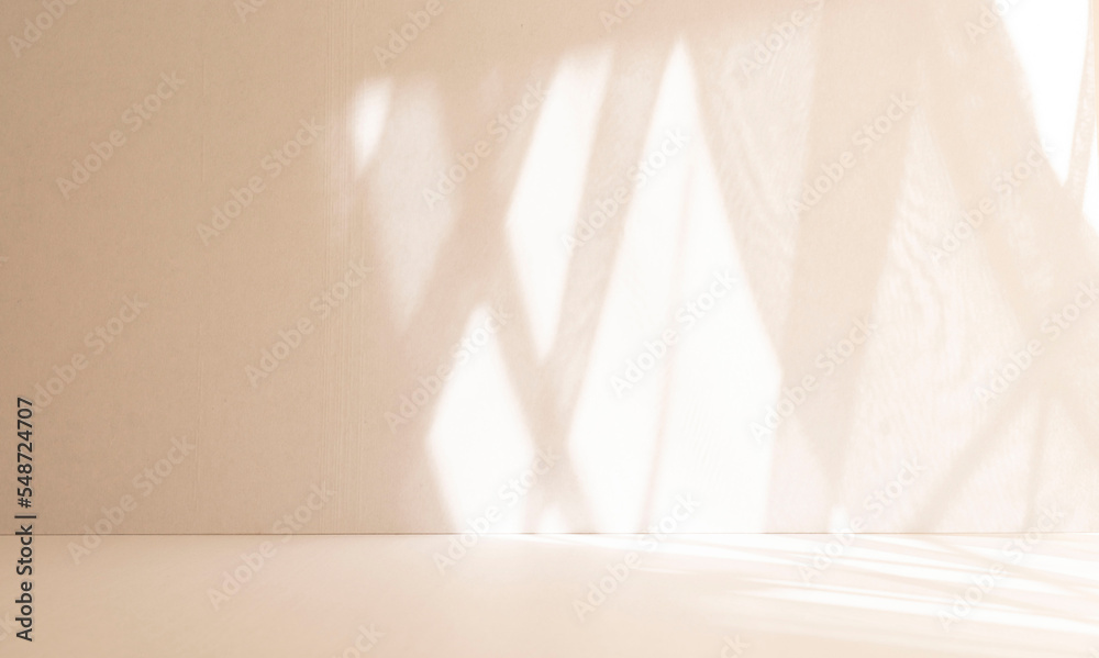 Aufkleber minimalistic abstract gentle light beige background for product presentation with light and shadow o