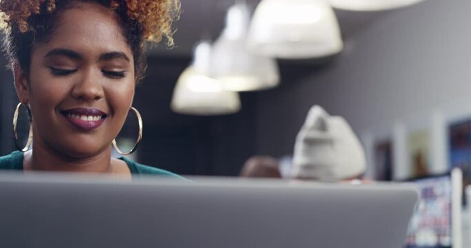 Student, Face And Laptop With A Woman Browsing Online For University Assignment Research While In School. Higher Education, Information And Female Searching On Pc Internet For Scholarship Knowledge