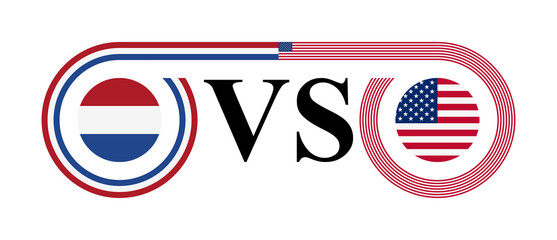 the concept of netherlands vs united states. vector illustration isolated on white background
