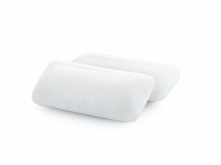 Two pieces of chewing gum on white background