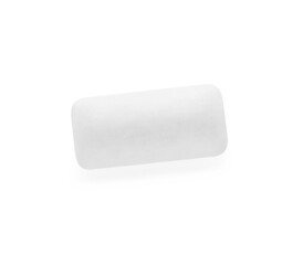 Piece of chewing gum isolated on white, top view