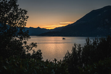 Sunset over Como lake