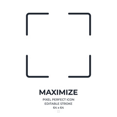 Maximize editable stroke outline icon isolated on white background flat vector illustration. Pixel perfect. 64 x 64.