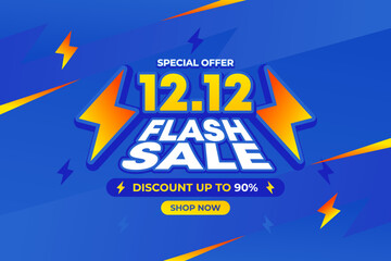 Vector of  1212 Flash Sale Poster or Banner Template Design