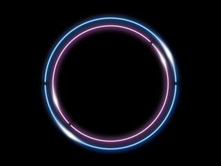 Geometric circle shape  neon frames luxury line vector illustration