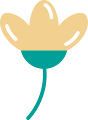 Tiny yellow nature flower doodle cartoon decoration