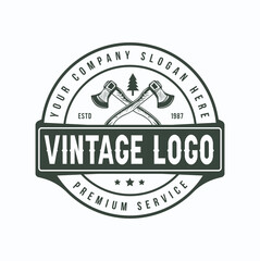 Set of vintage carpentry and hammer mechanic labels, emblems, and logo