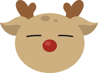 Christmas funny reindeer face cartoon decoration