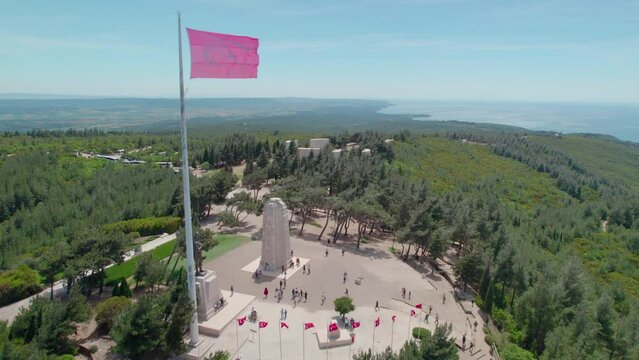 Conkbayırı New Zealand Monument and Cemetery, The New Zealand (Anzac) Monument in Gallipoli Conkbayırı was erected in memory of 4,223 Australian and 709 New Zealand soldiers who died here, Canakkale 