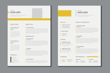 Double pages resume or cv template design 