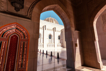 Sultan Qaboos Grand Mosque, Muscat, Oman. Arabian Peninsula. 