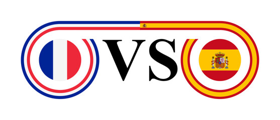 the concept of france vs spain. vector illustration isolated on white background