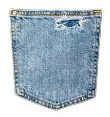 Jeans pocket isolated